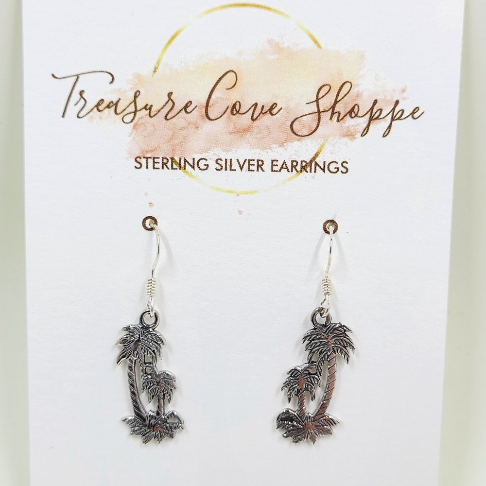 Sterling Silver Sunset Palm Earrings